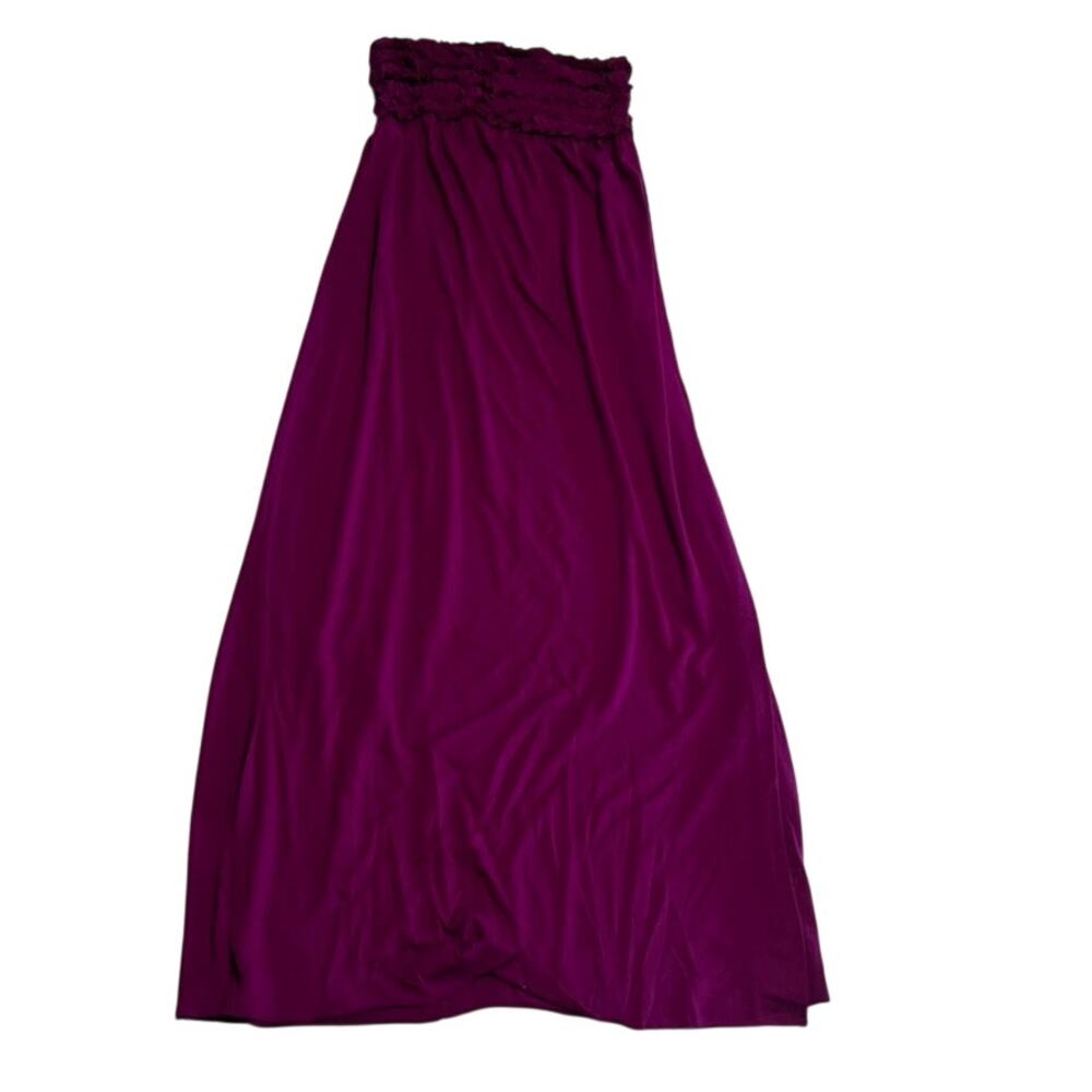 Xhilaration | Magenta Purple Smocked Strapless Maxi Dress - M